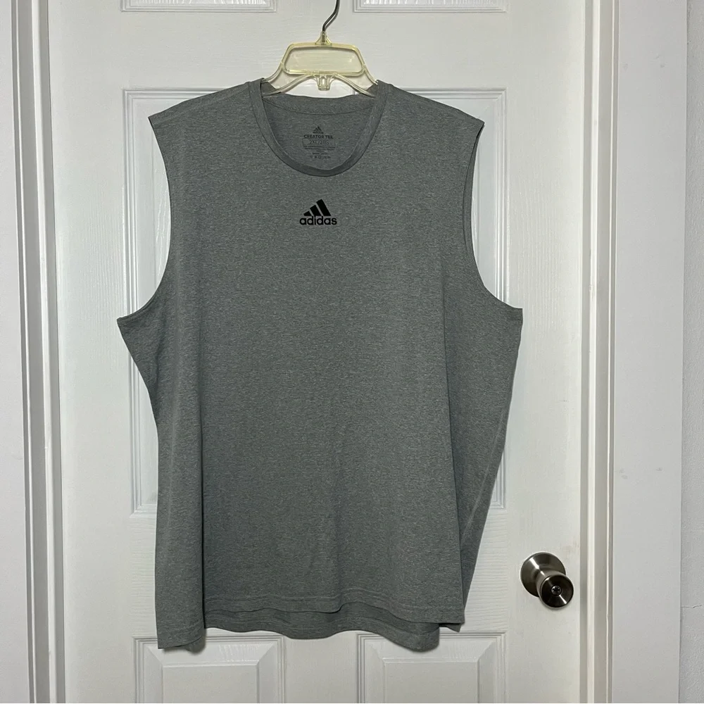 Adidas AeroReady Shirt-Sleeveless-heathered Gray-Big & Tall